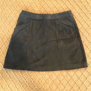 Aqua Black Velvety Mini Skirt with Zipper Size Small
